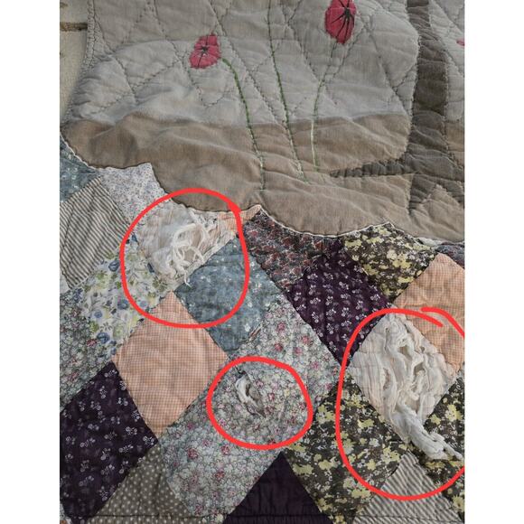 Anthropologie Rebecca Rebouche Oh To Dream Queen Quilt DAMAGED - Picture 4 of 7